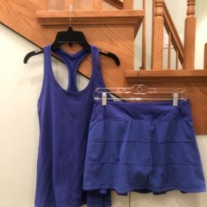 Lululemon tennis skirt and top